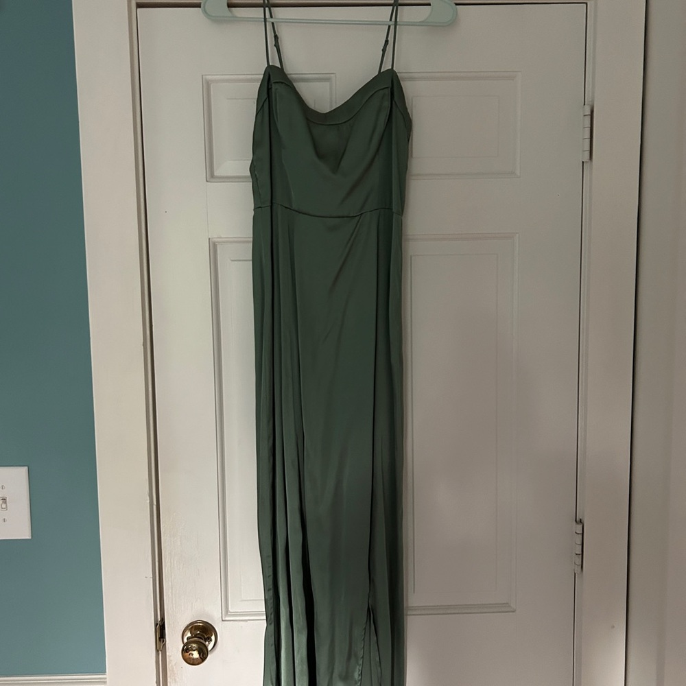 Abercrombie & Fitch Green Spaghetti Strap Maxi Dress